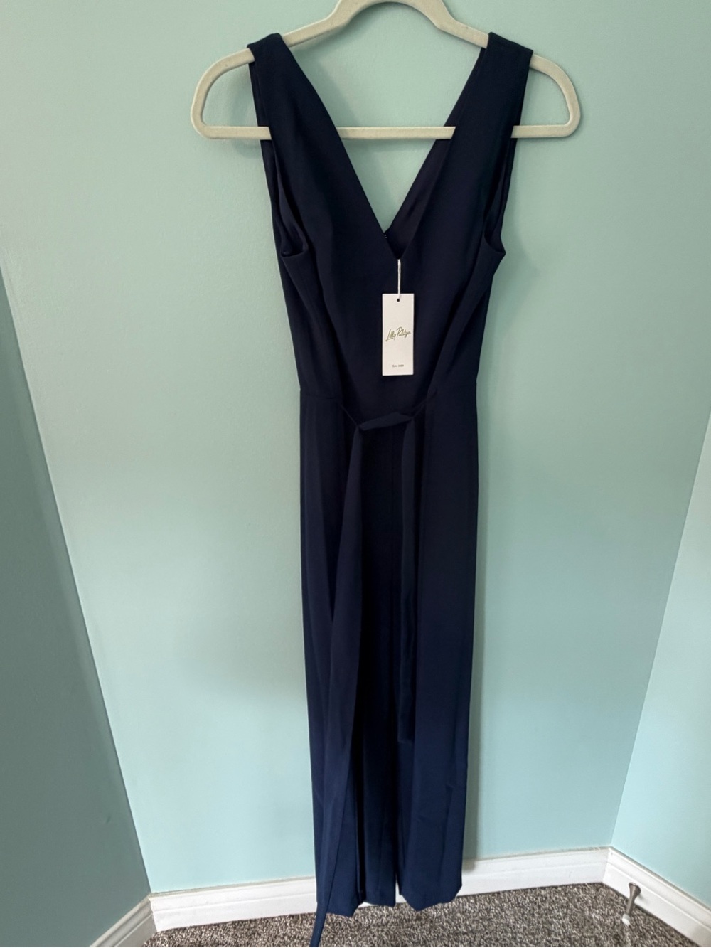Lilly Pulitzer Navy Sleeveless V-Neck Jumpsuit